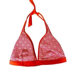 Jantzen Halter Bikini Top Sz 10 NWT Retro Geo Print Swimwear Y2K Poolside Glam
